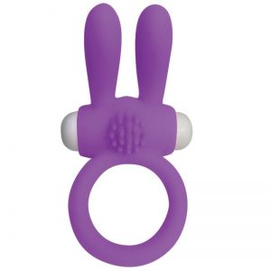 ANILLO VIBRADOR CON RABBIT NEON – LILA