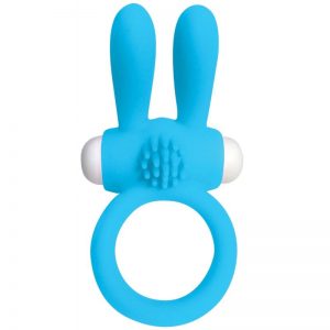 ANILLO VIBRADOR CON RABBIT NEON – AZUL