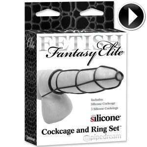 FETISH FANTASY ELITE SENT FUNDA Y ANILLOS PARA EL PENE NEGRO